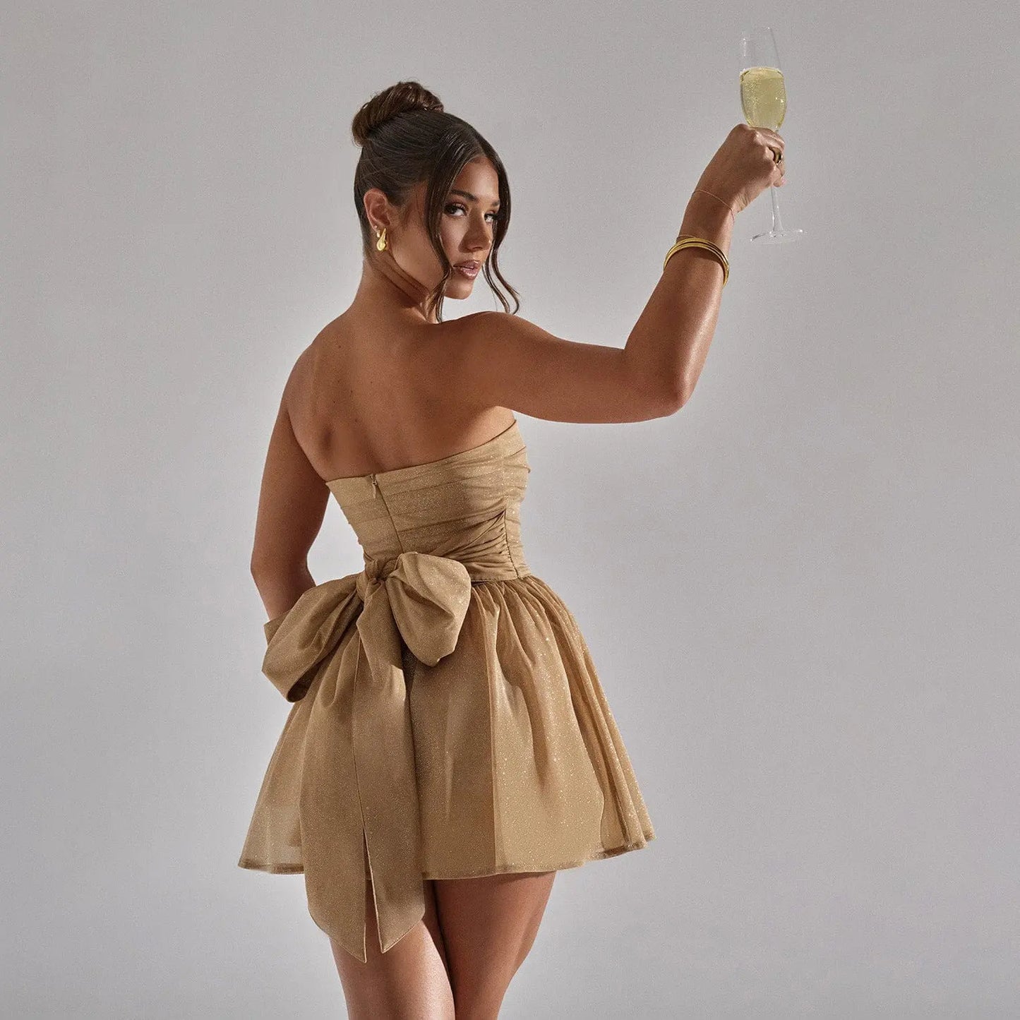 Bowknot Lace Tube Dress | Summer Mesh Off-Shoulder Mini Dress LONDYN UPBRINGING