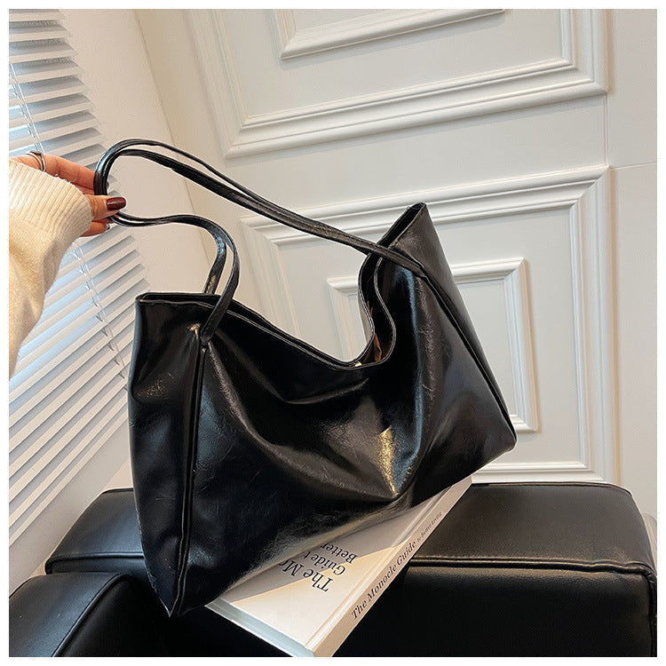 Vintage-Style Leather Tote Bag | Women's Large Capacity Casual Shoulder Bag LONDYN UPBRINGING