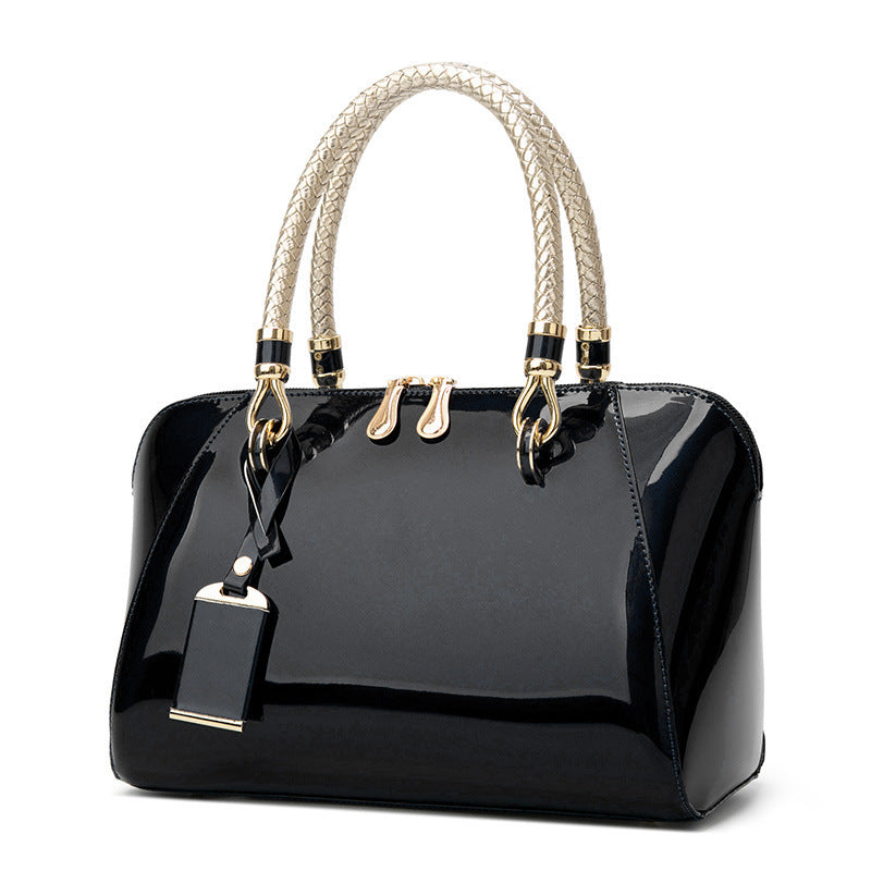 Shiny Patent Leather Handbag for Women – Fashion One-Shoulder & Crossbody Bag LONDYN UPBRINGING