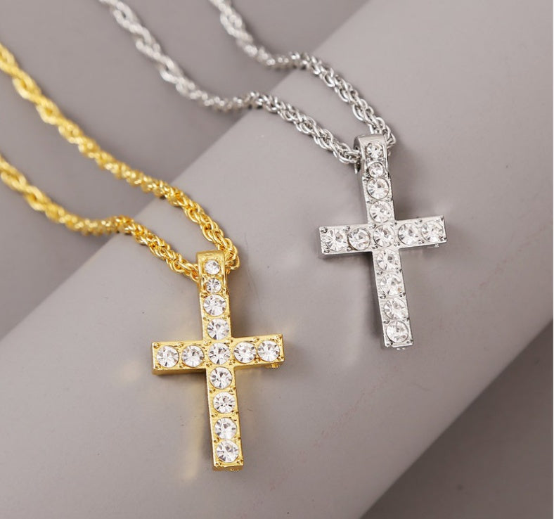 Unisex Cross Chain Necklace | Heavy Rope Chain Punk Jewelry for Men & Women LONDYN UPBRINGING
