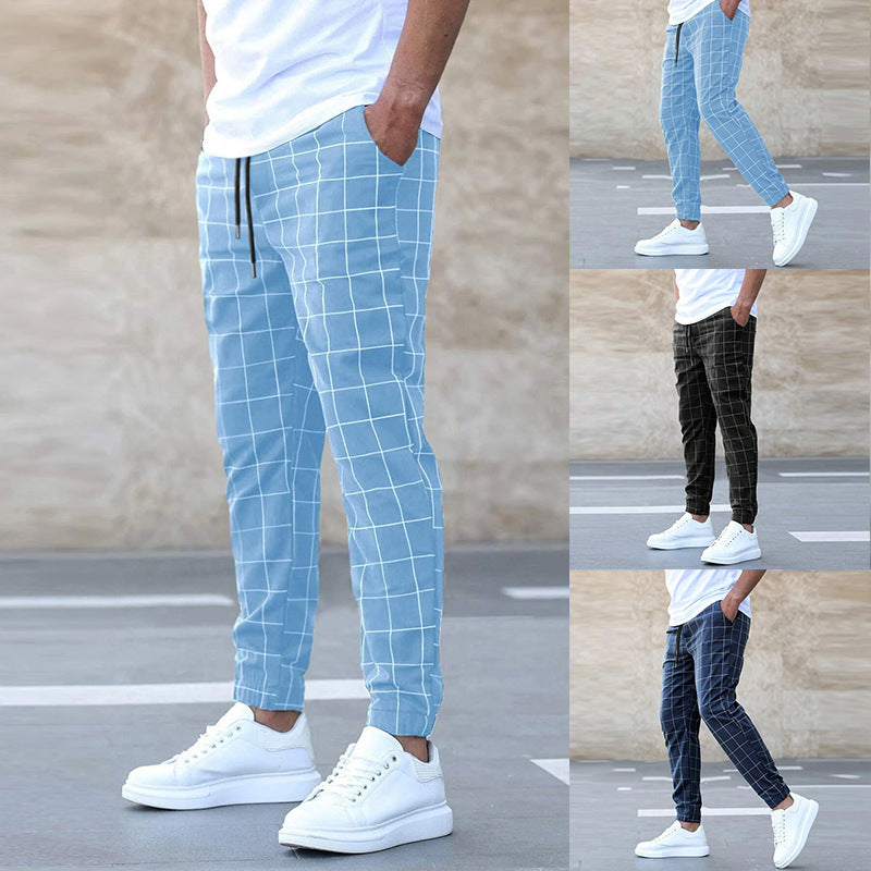 Men’s Plaid Print Pants – Casual Drawstring Trousers for Stylish Everyday Wear LONDYN UPBRINGING