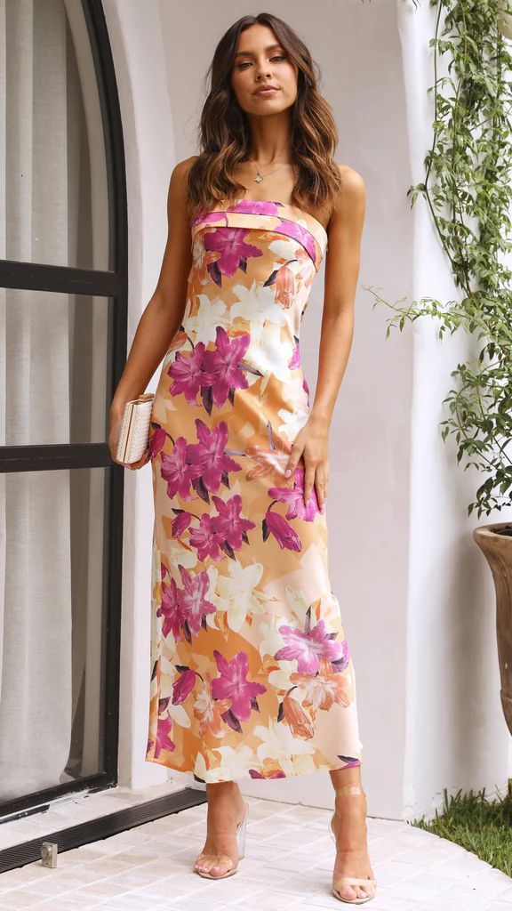 Floral Print Tube Top Maxi Dress for Women | Sexy Backless Summer Evening Party LONDYN UPBRINGING