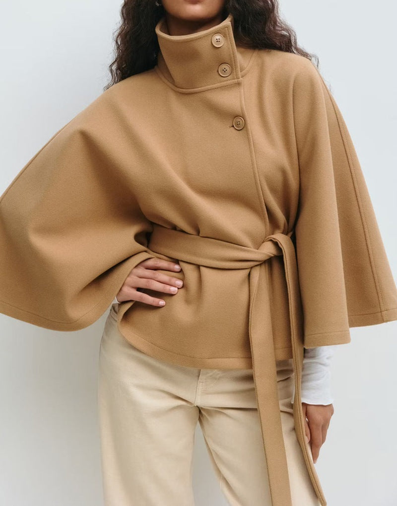 High-Neck Elegant Batwing Winter Coat LONDYN UPBRINGING