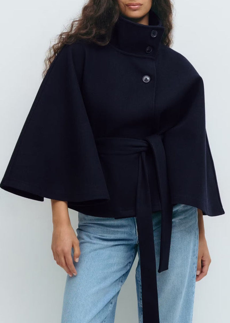 High-Neck Elegant Batwing Winter Coat LONDYN UPBRINGING