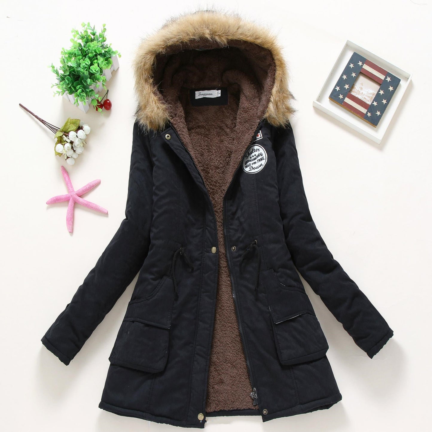 Women's Hooded Winter Puffer Jacket - Fashion Warm Coat & Ladies Top LONDYN UPBRINGING