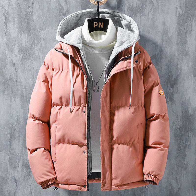 Men’s Hooded Winter Jacket – Windproof Thickened Fake Two-Piece Cotton Coat for Casual Sports & Outdoor Wear LONDYN UPBRINGING