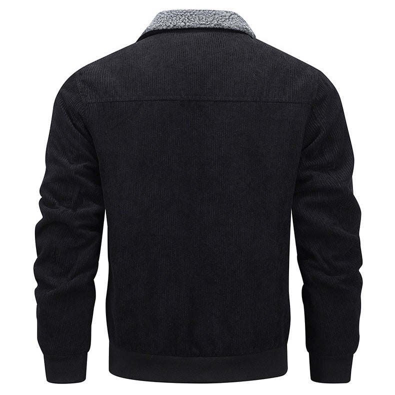 Men’s Winter Lapel Fleece Jacket – Thick Cotton Coat with Pockets for Warm & Stylish Cold-Weather Wear LONDYN UPBRINGING