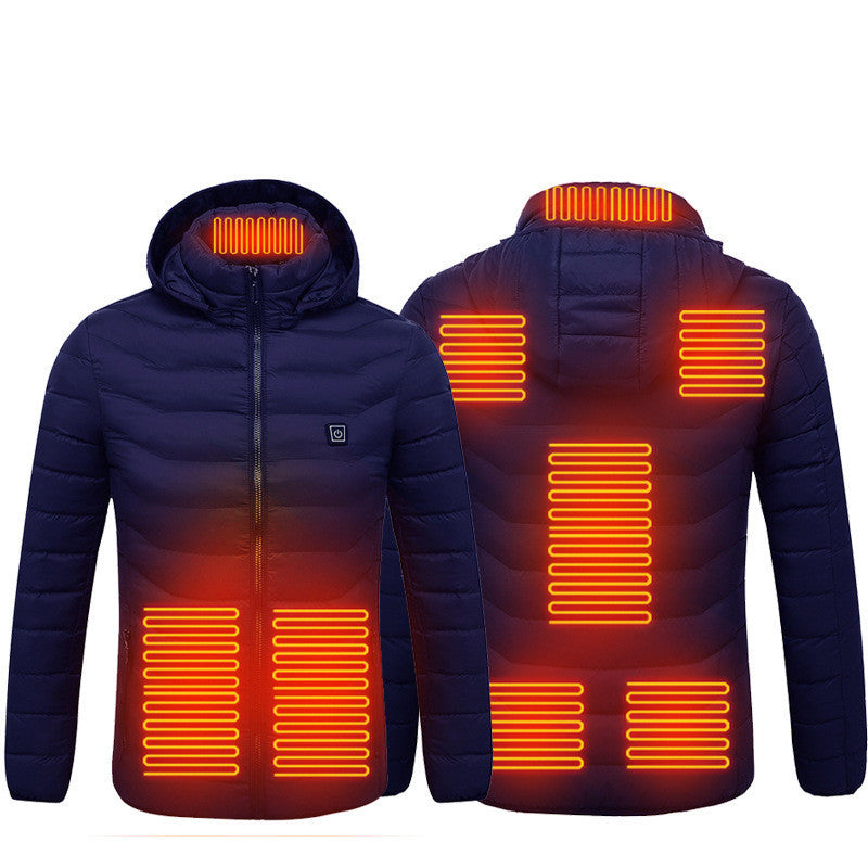 Men’s USB Heated Jacket – Electric Cotton Thermal Coat with Heating Vest for Winter Warmth & Outdoor Comfort LONDYN UPBRINGING