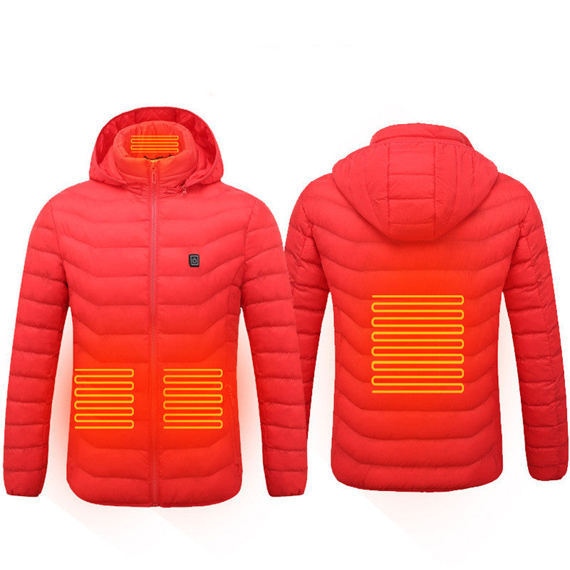 Men's Electric Heated Puffer Coat | 9-Zone | Insulated, Hooded Windbreaker LONDYN UPBRINGING