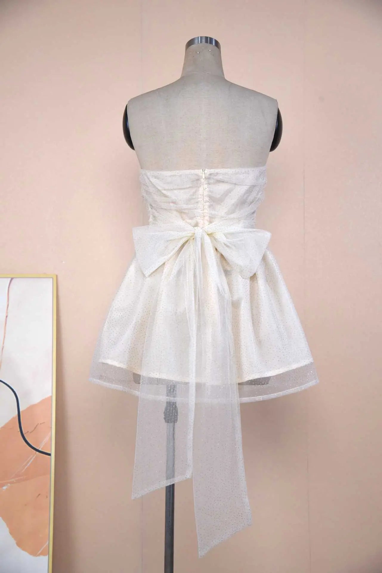 Bowknot Lace Tube Dress | Summer Mesh Off-Shoulder Mini Dress LONDYN UPBRINGING