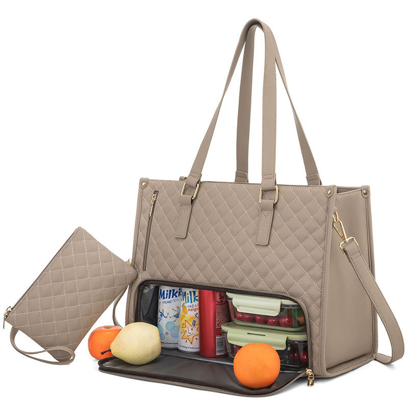 Women’s Insulated Lunch Bag – Leak-Proof Large Purse & Convenient Commuter Tote with Diagonal Strap and Computer Storage LONDYN UPBRINGING