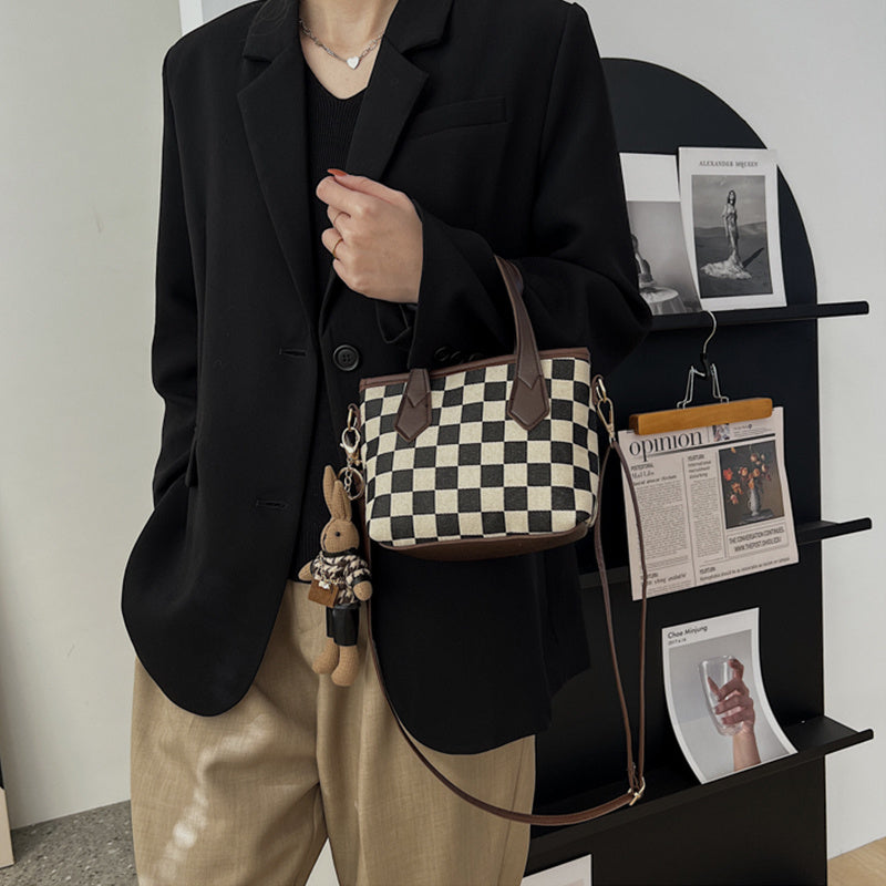 Fashion Houndstooth Shoulder Bag for Women – Stylish Checkerboard Handbag & All-Match Tote Messenger Bag LONDYN UPBRINGING