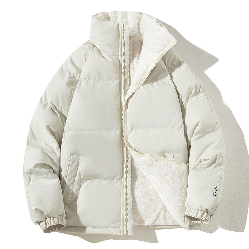 Couples Winter Plush Jacket – Thick Warm Loose Fit Coat with Pockets & Stand-Up Collar for Men & Women LONDYN UPBRINGING