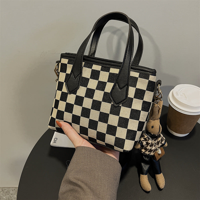 Fashion Houndstooth Shoulder Bag for Women – Stylish Checkerboard Handbag & All-Match Tote Messenger Bag LONDYN UPBRINGING