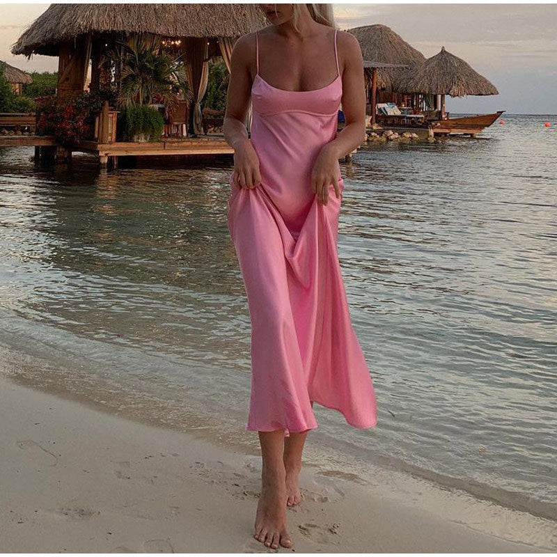 Women Camis Satin Long Dresses & Elegant Sleeveless Slip Holiday Party - Casual Backless Summer Dresses LONDYN UPBRINGING