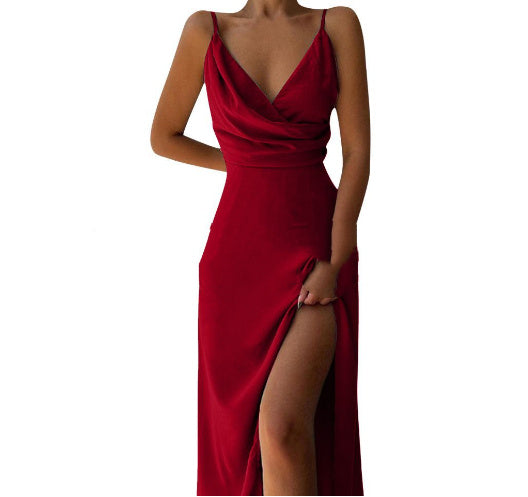 Women's V-Neck Slit Sling Dress | Sexy Summer Bodycon Slip Dress LONDYN UPBRINGING