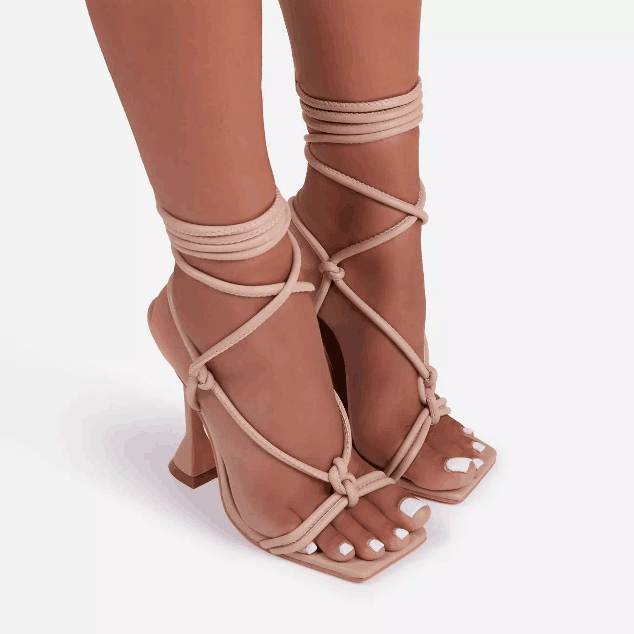 Women's Strappy Square Toe High Heel Sandals: Trendy Party & Evening Heels LONDYN UPBRINGING