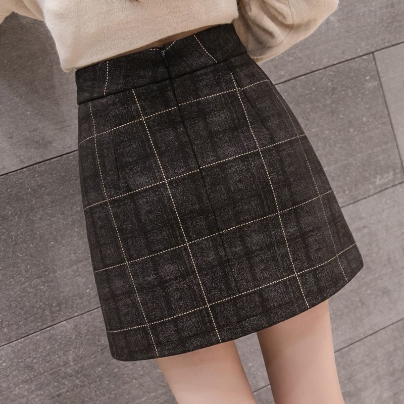 Plaid Woolen Irregular Mini Skirt for Women – High Waist Winter Short Skirt LONDYN UPBRINGING