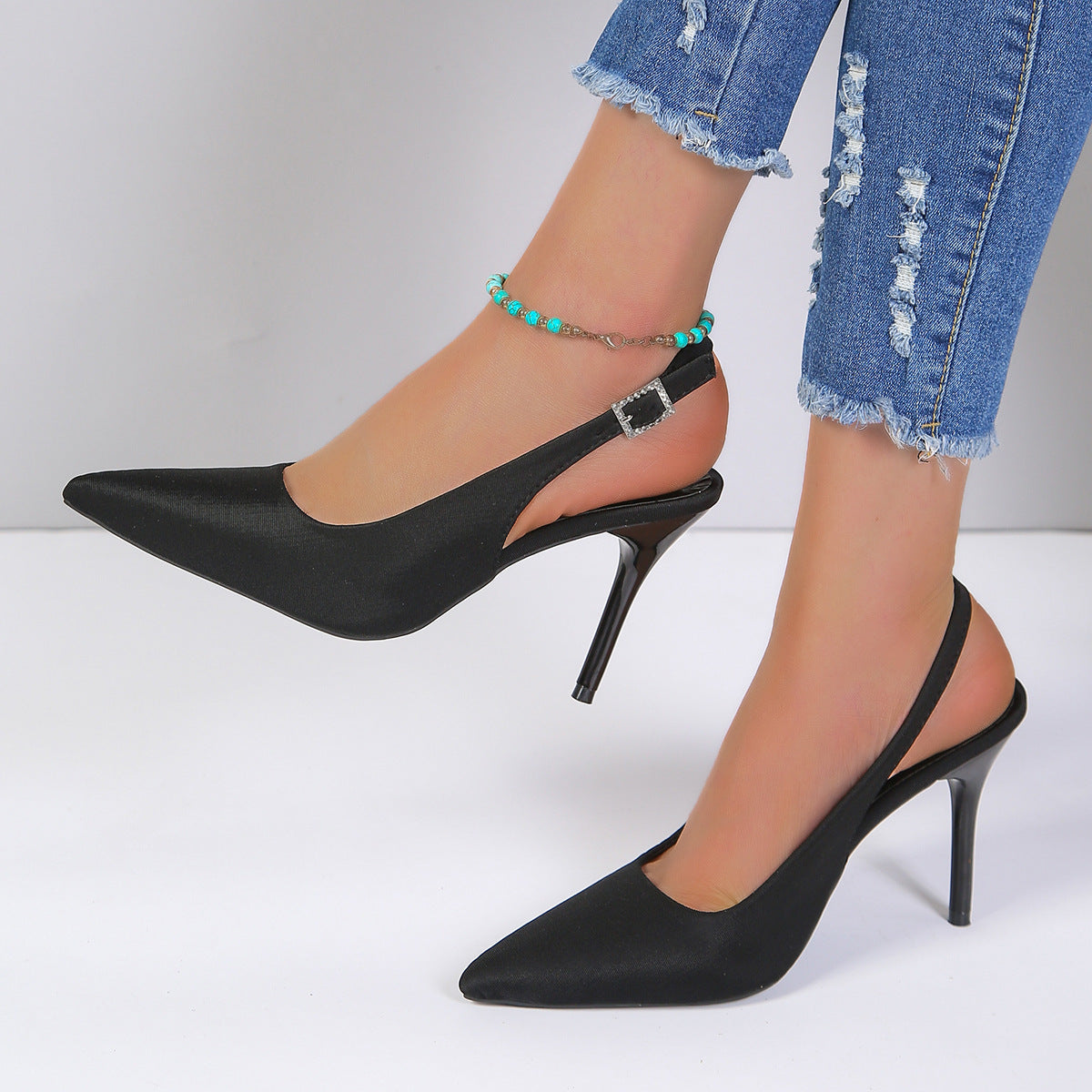 Women's Buckle Stiletto Heels | Pointed Toe Summer Sandals LONDYN UPBRINGING