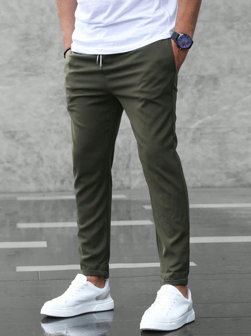 Men’s Slim Fit Casual Pants – Fashion Drawstring Trousers with Pockets LONDYN UPBRINGING
