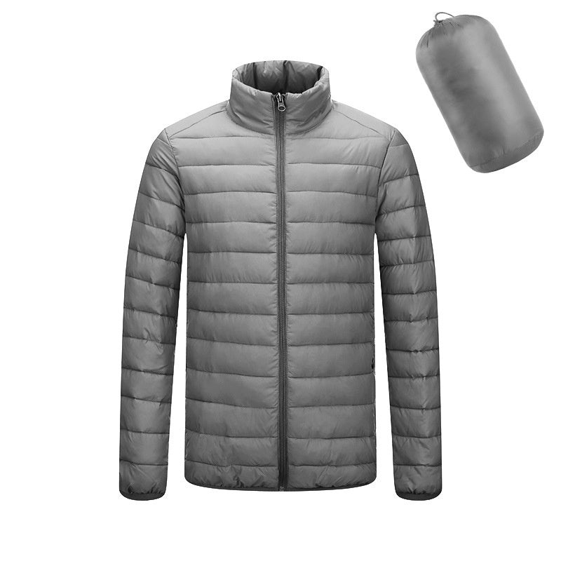 Men’s Lightweight Hooded Winter Jacket – Warm Solid Color Zipper Coat for Fashionable & Portable Outerwear LONDYN UPBRINGING