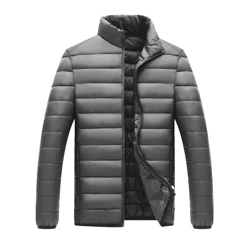 Men’s Lightweight Hooded Winter Jacket – Warm Solid Color Zipper Coat for Fashionable & Portable Outerwear LONDYN UPBRINGING