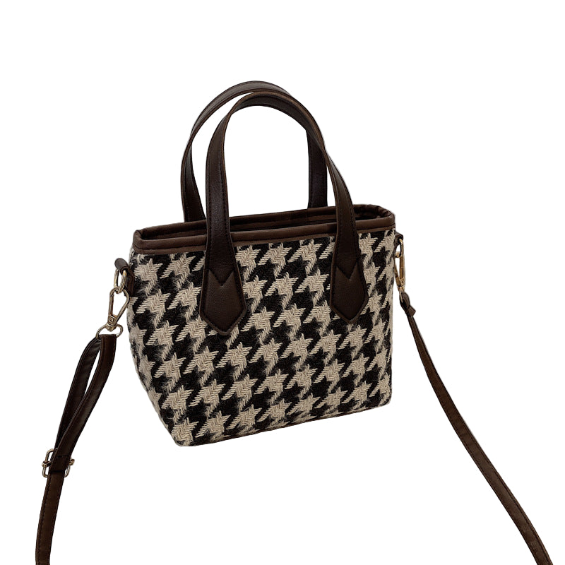 Fashion Houndstooth Shoulder Bag for Women – Stylish Checkerboard Handbag & All-Match Tote Messenger Bag LONDYN UPBRINGING