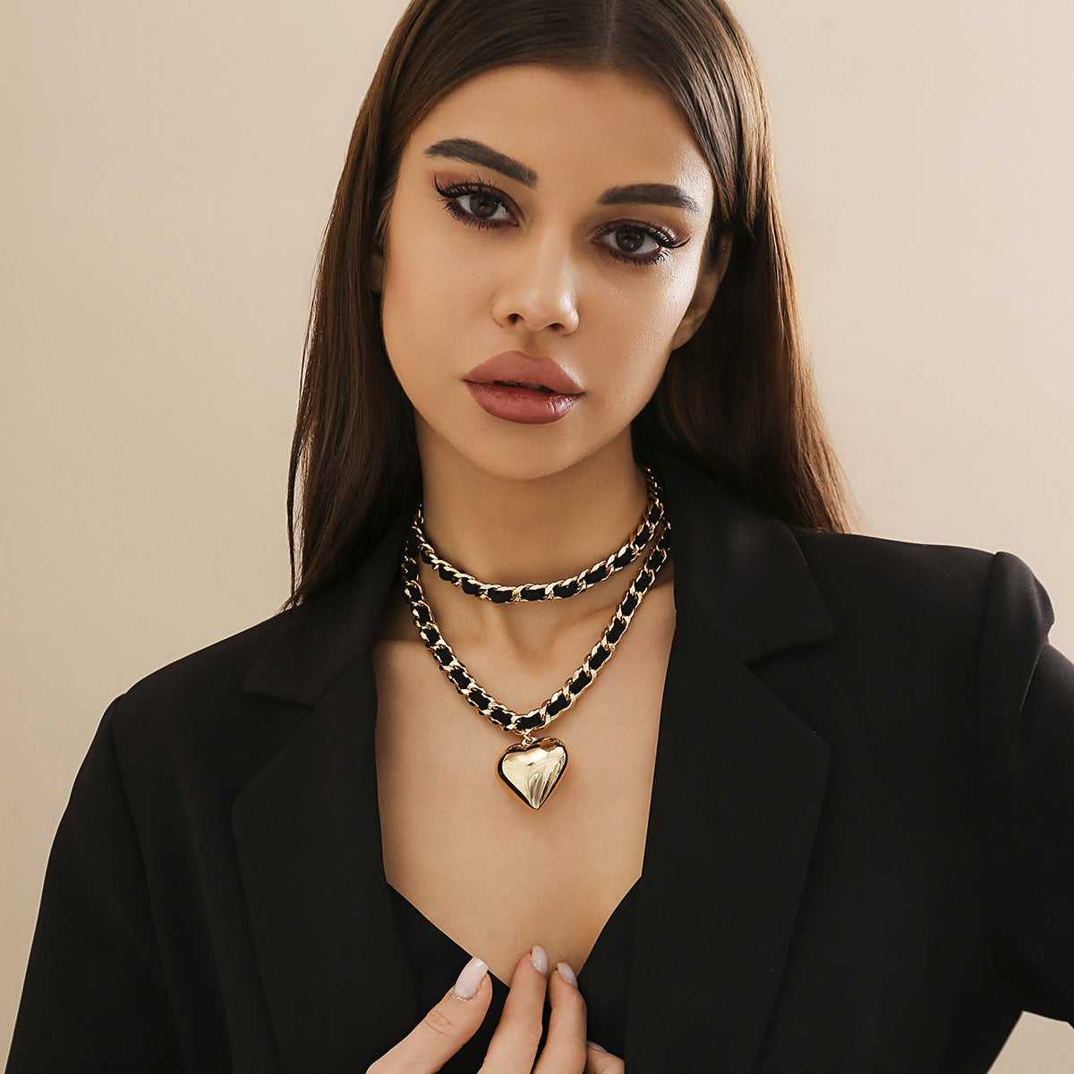 Big Love Double-layer Chains Design Necklace Women Street Punk Style Necklace Fashion Jewelry LONDYN UPBRINGING