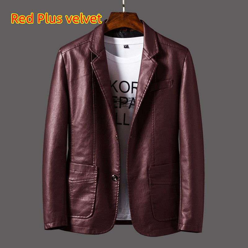 Men’s Leather Lapel Jacket – Thin Autumn & Winter Coat for Stylish Casual Wear LONDYN UPBRINGING