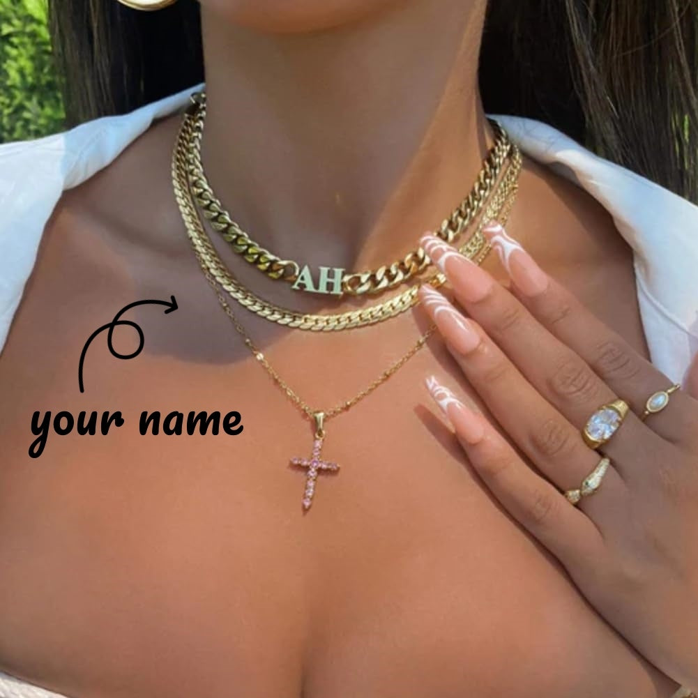 Personalized Name Necklace | Custom Cuban Chain Letter Necklace LONDYN UPBRINGING