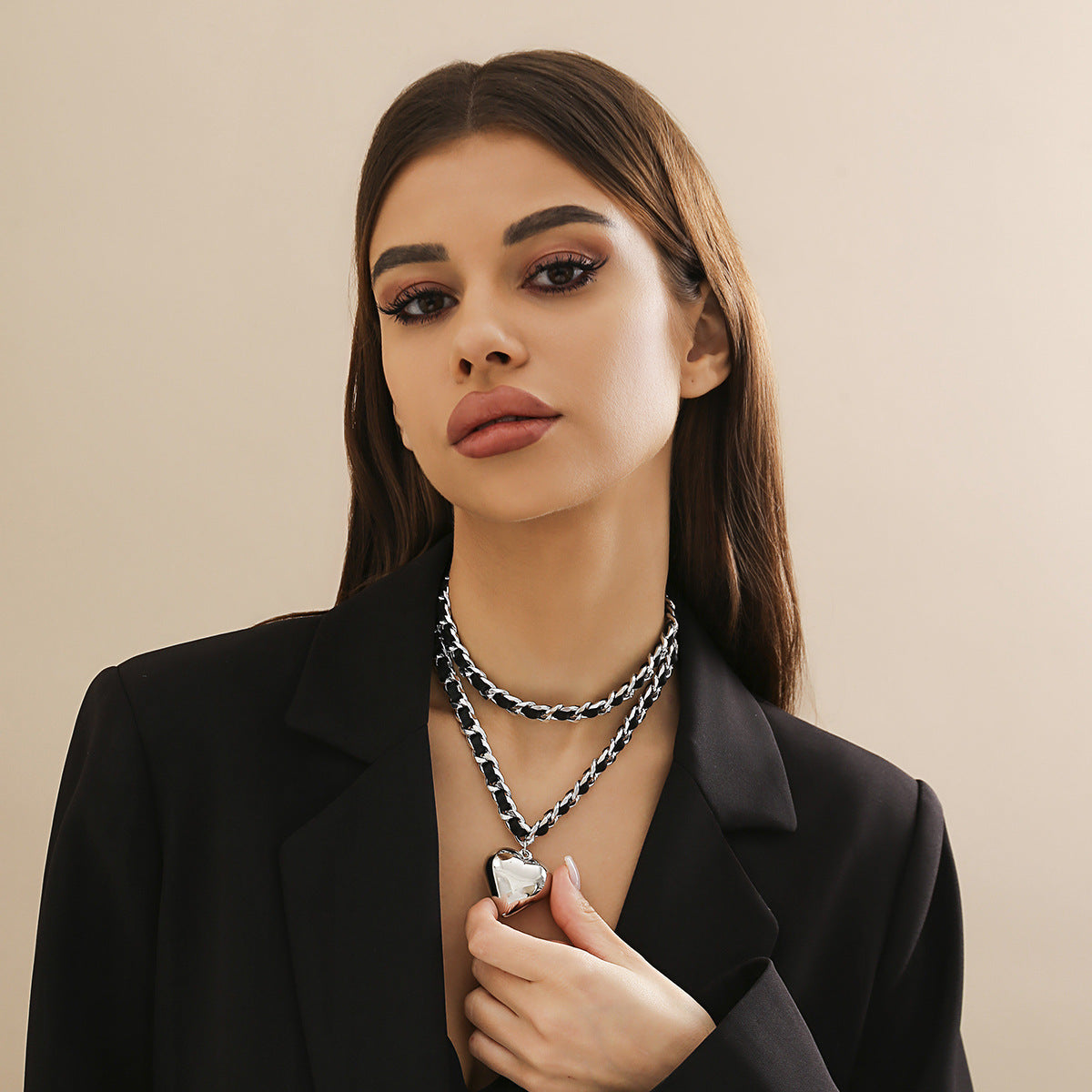 Big Love Double-layer Chains Design Necklace Women Street Punk Style Necklace Fashion Jewelry LONDYN UPBRINGING