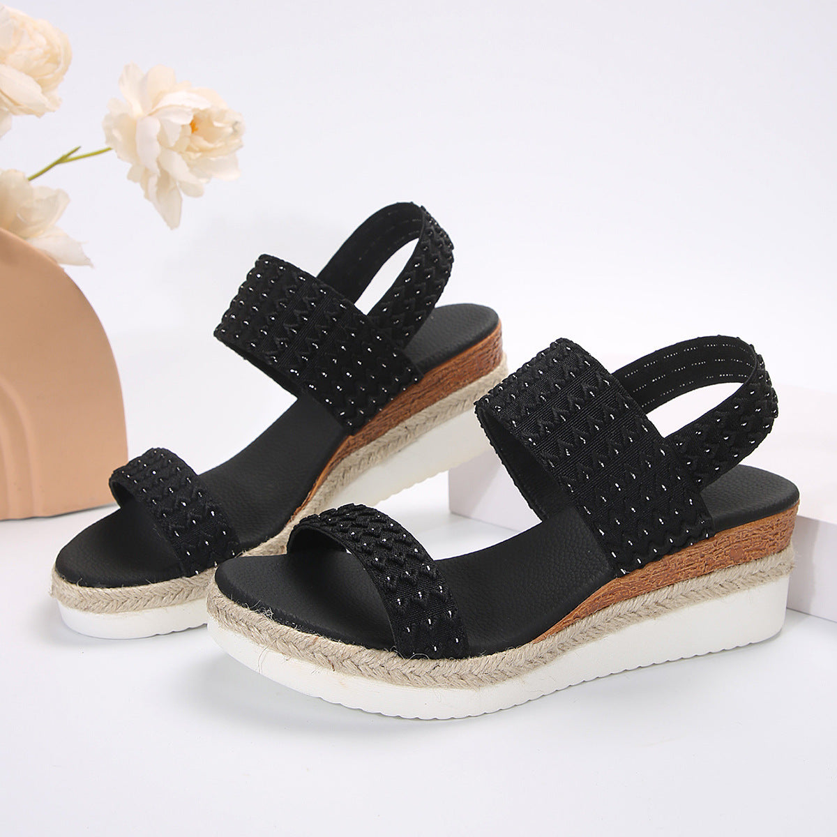 Summer Wedge Sandals for Women: Comfortable Peep-Toe Heels & Espadrilles LONDYN UPBRINGING