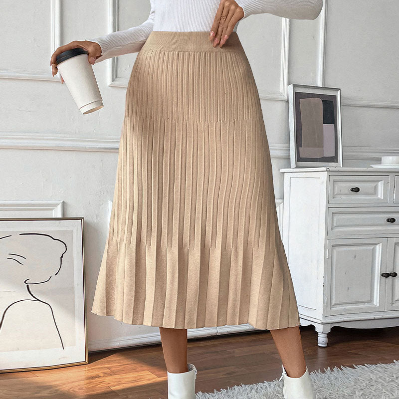 Women's Solid Color Slim Fit Pencil Skirt | Versatile All-Match Work/Casual Midi LONDYN UPBRINGING