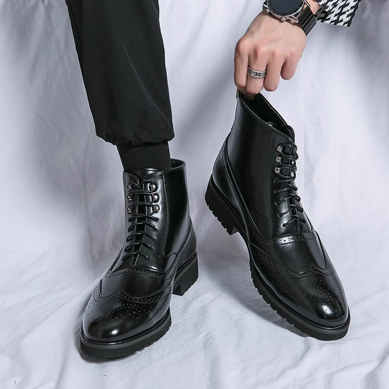 Men’s Fashion Thick-Sole Mid-Top Work Shoes – Durable Casual & Office Footwear LONDYN UPBRINGING