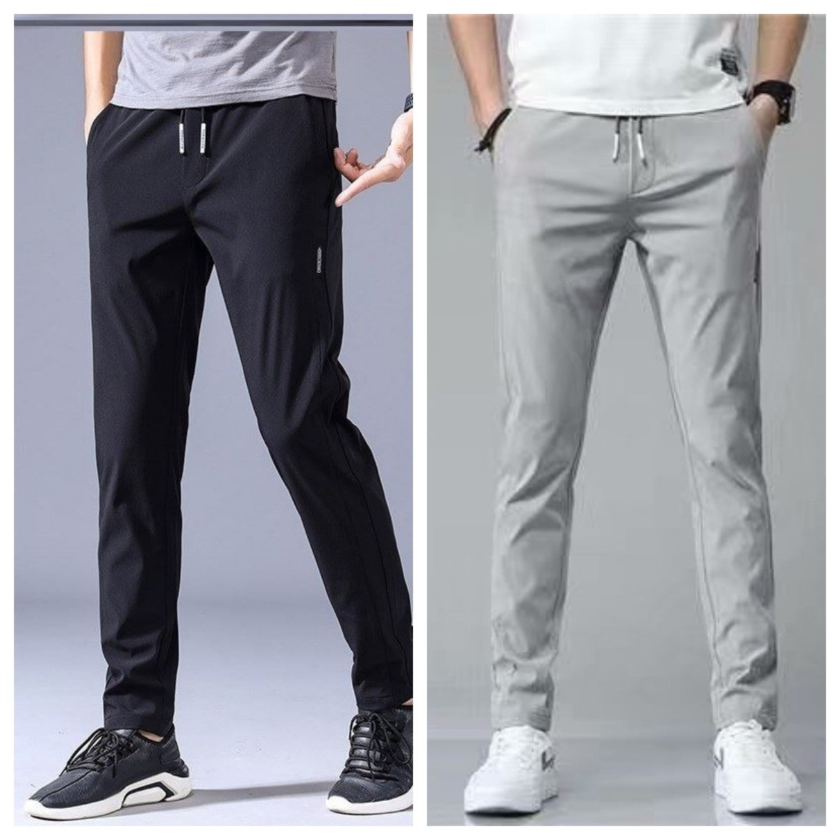 Men’s Korean Style Sweatpants – Thin Loose Straight Drawstring Casual Trousers LONDYN UPBRINGING