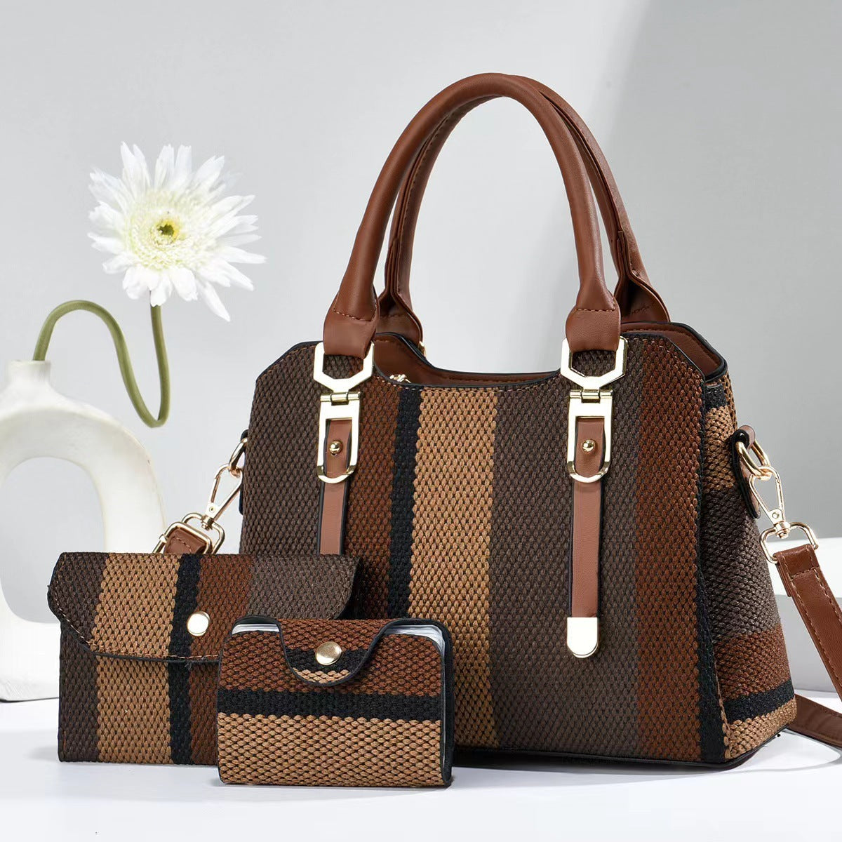 Crossbody Canvas Handbag for Women – Large Capacity Mother & Child Contrast Color Tote Bag LONDYN UPBRINGING