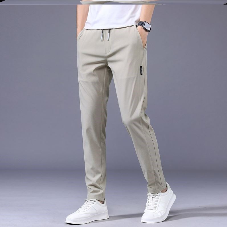 Men’s Korean Style Sweatpants – Thin Loose Straight Drawstring Casual Trousers LONDYN UPBRINGING