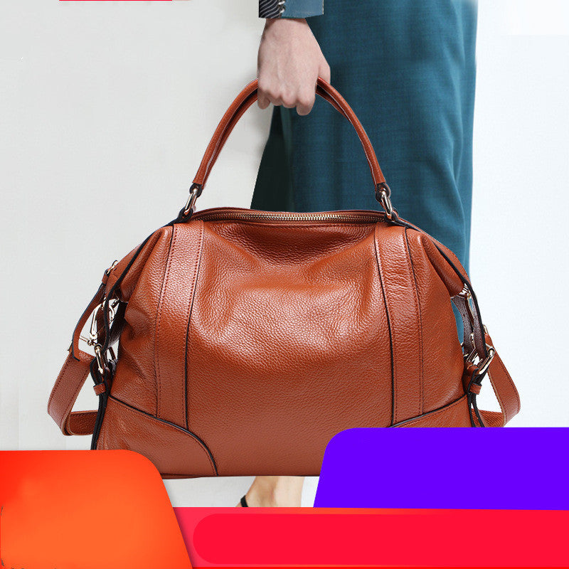 European & American Style Cowhide Leather Handbag for Women – Luxury Top Layer Genuine Leather Tote LONDYN UPBRINGING