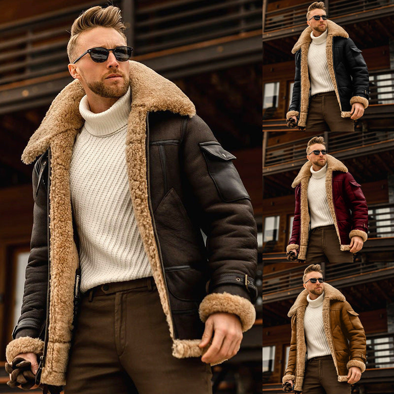 Men’s Military Fleece Jacket – Warm Tactical Coat with Fur Collar for Winter Outdoor Wear LONDYN UPBRINGING