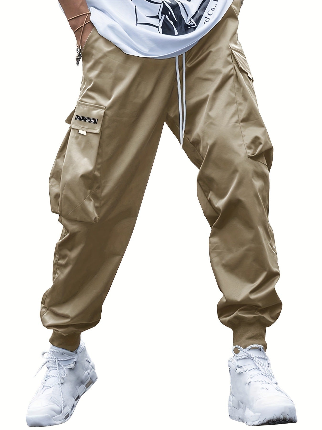 Men’s Multi-Pocket Cargo Pants – Casual Hip-Hop Drawstring Trousers for Outdoor & Streetwear Style LONDYN UPBRINGING
