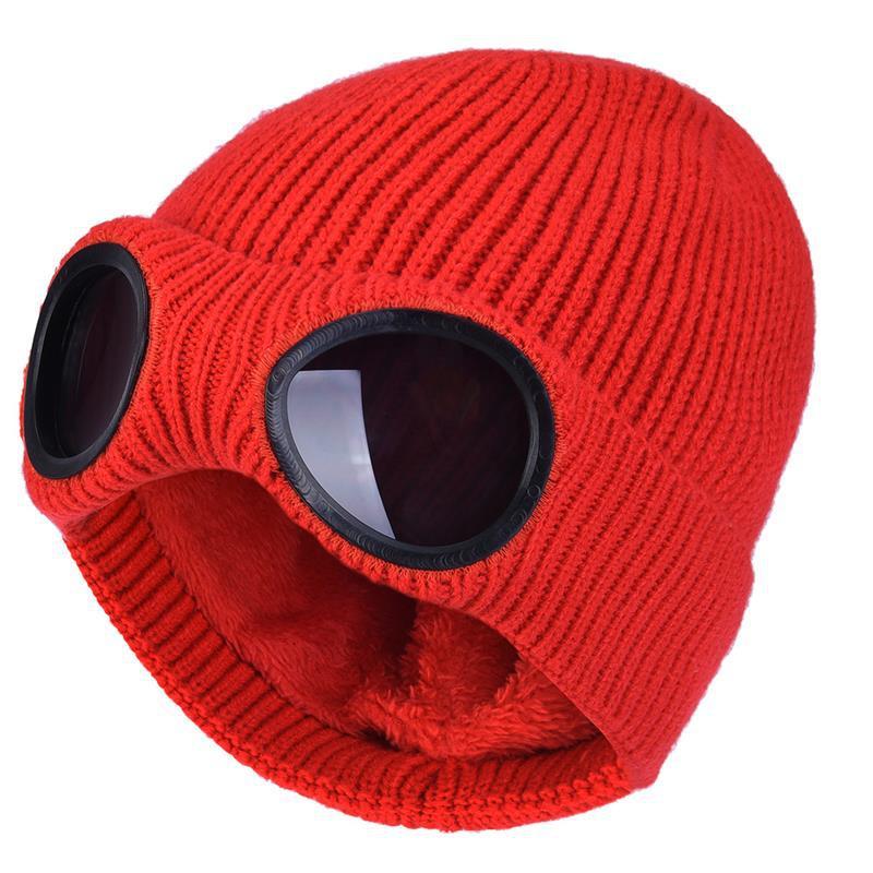 Unisex Knit Beanie with Built-in Windproof Goggles | Warm Wool Ear Protection Cap LONDYN UPBRINGING