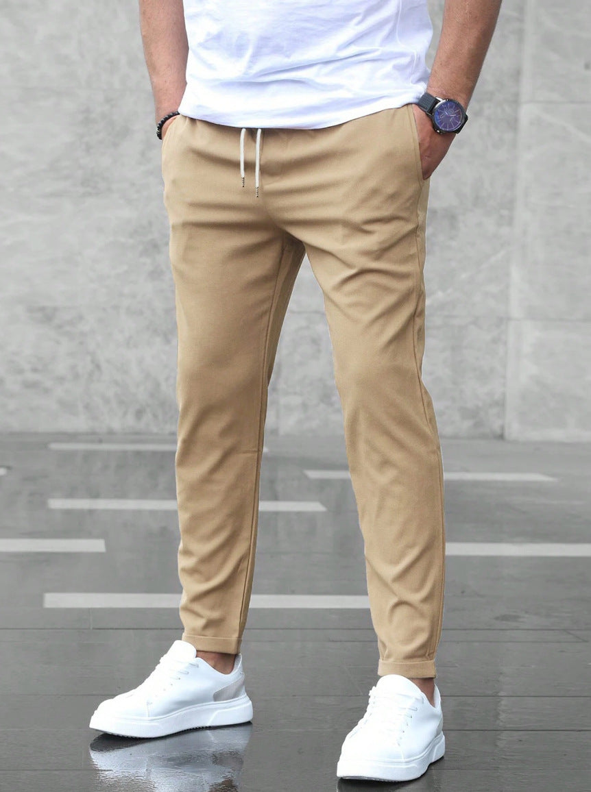 Men’s Slim Fit Casual Pants – Fashion Drawstring Trousers with Pockets LONDYN UPBRINGING