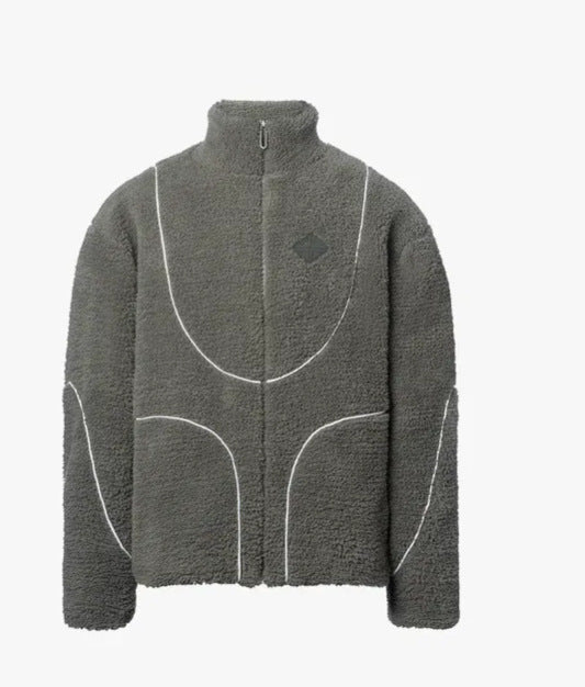 Men’s Lamb Wool Hooded Zipper Coat – Fashion Patchwork Sweatshirt for Warm Casual Style LONDYN UPBRINGING