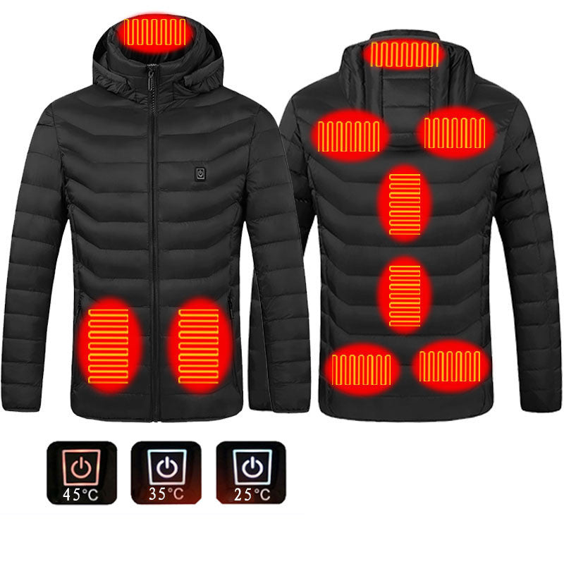 Men’s USB Heated Jacket – Electric Cotton Thermal Coat with Heating Vest for Winter Warmth & Outdoor Comfort LONDYN UPBRINGING