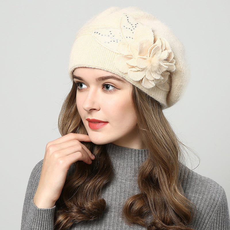 Luxury Rabbit Fur Blend Knitted Beanie for Women | Warm Winter Wool Hat LONDYN UPBRINGING