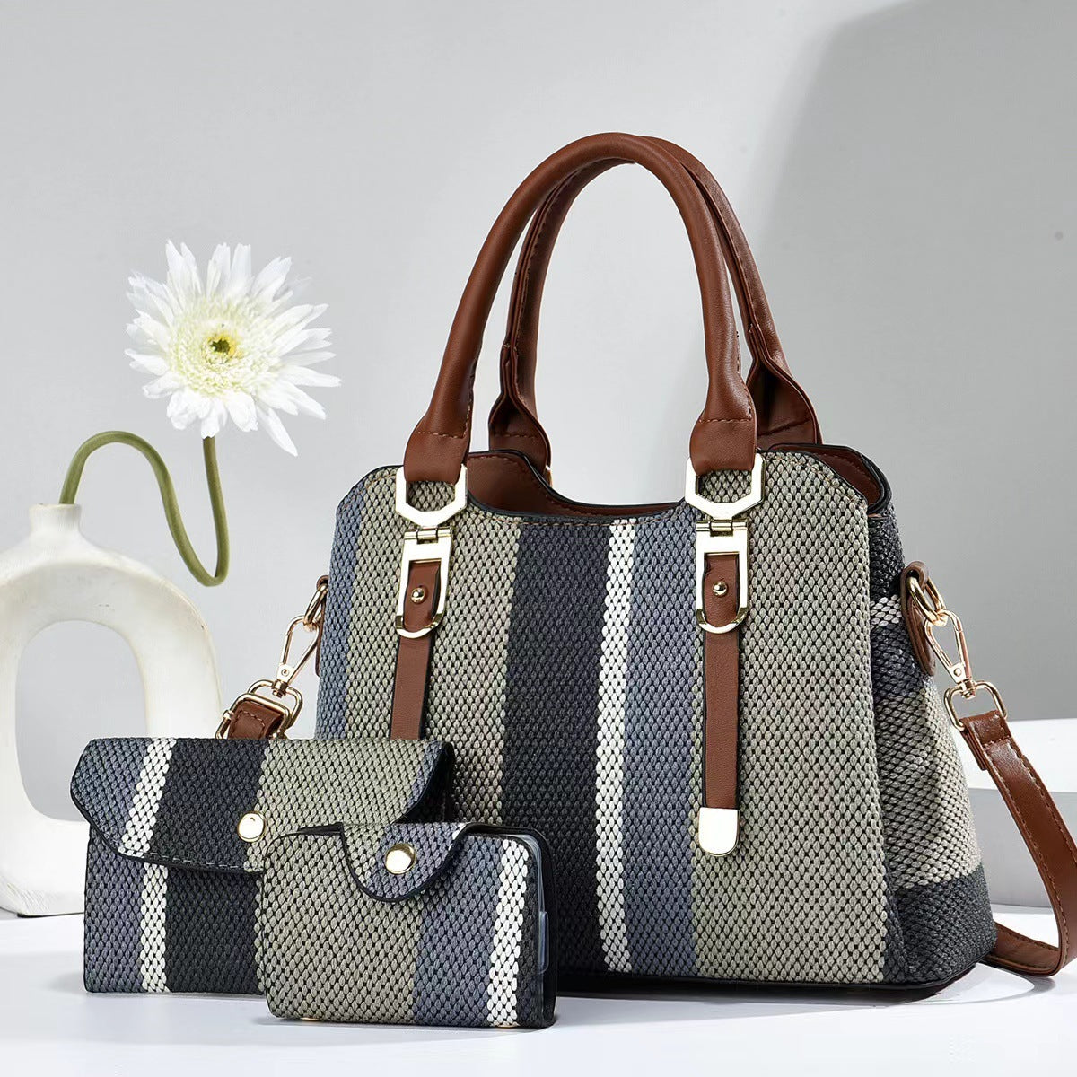 Crossbody Canvas Handbag for Women – Large Capacity Mother & Child Contrast Color Tote Bag LONDYN UPBRINGING