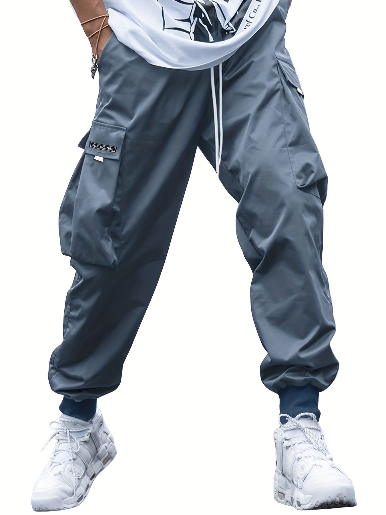 Men’s Multi-Pocket Cargo Pants – Casual Hip-Hop Drawstring Trousers for Outdoor & Streetwear Style LONDYN UPBRINGING