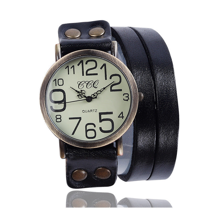 Retro Three-Circle Watch – Casual Vintage Style Wristwatch for Men & Women LONDYN UPBRINGING