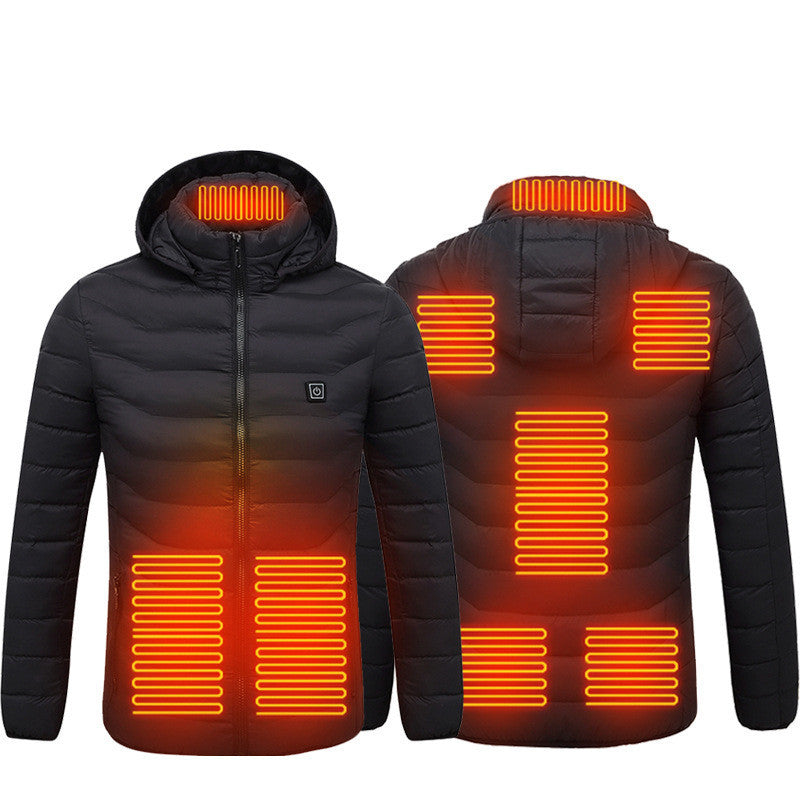 Men’s USB Heated Jacket – Electric Cotton Thermal Coat with Heating Vest for Winter Warmth & Outdoor Comfort LONDYN UPBRINGING