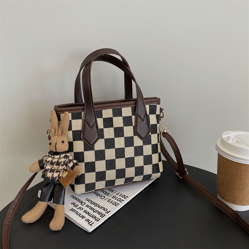 Fashion Houndstooth Shoulder Bag for Women – Stylish Checkerboard Handbag & All-Match Tote Messenger Bag LONDYN UPBRINGING